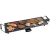 Image de Bestron Plancha électrique, Barbecue electrique XL avec revêtement anti-adhésif, Gril de table pouvant jusqu'à 6 personnes, Surface de cuisson extra longue, Couleur: noir