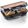 Image de Bestron appareil croque monsieur, appareils à sandwich antiadhésif pour deux sandwichs, avec réglage automatique de la température & indicateur de disponibilité Copper Collection, Couleur: Cuivre