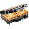 Image de Bestron XL appareil croque monsieur, appareil à sandwich idéal pour les sandwichs américains (XL), pour deux sandwichs en forme de coquille, avec réglage automatique de la température,Couleur: Cuivre