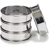 Image de patisse 02141   Set de 4 cercles à pâtisseries, tartes et tartelettes anti adhésifs bord roulé - inox   2.5cm x Ø 8cm, Argenté