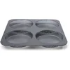 Image de patisse 02989 - Moule à buns, petits pains, brioches ou tartelettes - 4 cavités perforées - Profi - Acier Revêtu, gris anthracite 28 x 28 x 2.5 cm