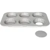 Image de patisse 03569, Plaque de 6 tartelettes, Moule à Pâtisserie 6 mini Tartes rondes Ø 10cm, Acier revêtu anti adhésif Silver Top, Gris argenté