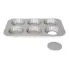 Image de Moule 6 tartelettes acier revêtu fond amovible 10 cm Patisse