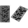 Image de Patisse 19209 3 Moules à Pain d'Epice Forme de Bonhomme Platine Noir Petit
