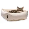 Image de Beeztees Moza Panier pour Chat en Peluche Beige 48 x 37 x 15 cm