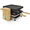 Image de Princess Appareil à Raclette Pure 4, Pour 4 Personnes, Finition en Bambou Élégante, Plaque Réversible Grill et Teppanyaki, Thermostat Réglable, Facile à Nettoyer, 800 W, Noir, 01.162950.01.001