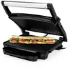 Image de Princess Grill à panini revêtement anti-adhésif, voyant lumineux, avec couvercle, protection contre la surchauffe noir