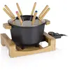 Image de Princess Service à fondue 1,5 L pour 8 personnes   Design en bambou, caquelon antiadhésif, thermostat réglable, 8 fourchettes incluses, polyvalent, facile à nettoyer