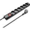 Image de Trust Multiprise Electrique 6 Prises, Prise Multiple 180 cm, Multiprise Parafoudre avec Protection Contre Les Surtensions et Interrupteur, Fiche Type F, Rallonge Electrique pour Bureau, Maison   Noir
