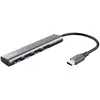 Image de Trust 24948 Hub USB 4 ports USB-A USB 3.2 Gen1 5 GBit/s avec fiche mâle USB-C gris foncé Halyx-4-port