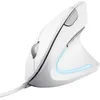 Image de Trust Verto Souris Verticale Ergonomique, Souris Filaire, Prévention Syndrome de la Souris et Epicondylite, 1000/1600 DPI, 6 Boutons, LED, pour Droitier, PC, Ordinateur, Portable, Mac - Blanc
