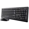 Image de Trust Primo Pack Clavier et Souris sans Fil AZERTY Français, Noir | Touches Plates, Résistant aux Éclaboussures, Clavier avec Pavé Numérique, Récepteur USB Unique, Set pour PC Portable Mac