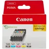 Image de Canon Multipack Cartouche d'encre - PGI-580/CLI-581 Cartouches d'encre Authentiques pour imprimante - 5 Pack (1 x Noir, 1 x Cyan, 1 x Magenta, 1 x Jaune & 1 x Noir bureautique)