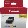 Image de Canon CLI-551 C M Y BK Pack de 4 Cartouches (Noir Cyan Magenta Jaune) Certifié (Carton Recyclable 2024)
