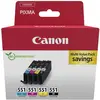 Image de Canon Encre CLI-551 dorigine pack bundle noir, cyan, magenta, jaune 6509B015
