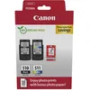 Image de Canon PG-510/CL-511 Value Pack de 2 Cartouches (Noir Couleur) +50 Feuilles Papier Photo 10x15cm Certifié (Carton Recyclable 2024)