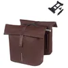 Image de Basil City MIK Sacoche Double 28-32 l, Marron, imperméable, avec Plaque d'adaptation MIK verrouillable, idéale pour la Ville et Les trajets
