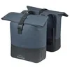 Image de Basil Cove Double sacoche de vélo imperméable, 28-32 L, réfléchissante, durable, en matériau recyclé, compatible avec MIK, 29 x 14,5 x 36 cm, bleu/noir