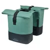 Image de Basil Cove Sacoche pour Porte-Bagages Double avec Plaque Adaptateur MIK 28 à 32 L - Imperméable et réfléchissant - 29 x 14,5 x 36 cm - Vert/Noir
