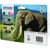 Image de Epson 24XL Elephant High Yield Genuine Multipack, 6-colours Claria Photo HD Ink Cartridges, Black/Yellow/Magenta/Cyan, XL High Capacity