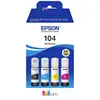 Image de Epson C13T00P640 104 EcoTank Multipack Encre de rechange dorigine Epson noir, cyan, jaune, magenta 260 ml