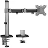 Image de ACT AC8335 Bras de Moniteur jusqu'à 32" Argenté Flexible Réglable VESA 75/100 mm Support de Bureau Inclinable à 140° Pivotant à 180° Rotation à 360° Poids Max. 9 kg