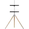 Image de One For All 65 TV Stand Tripod Oak & Silver grey Pied pour TV 81,3 cm (32) - 165,1 cm (65) mobile, réglable en hauteur, support sur pied
