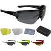 Image de BBB Lunettes de Cyclisme avec 3 Verres interchangeables - Lunettes de Soleil légères avec Protection UV - Demi-Monture - pour Homme et Femme - Noir Brillant - Impulse BSG-62
