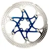 Image de ELVEDES Disque Flottant FX18 VTT/Route/E-Bike Ø180mm Bleu Disque Frein Cycle Argent