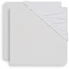 Image de Jollein Drap-Housse en Jersey 2-Pièces, 120 cm Longueur x 60 cm Largeur, Blanc