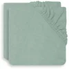 Image de Jollein Housse de Matelas à Langer en Tissu Éponge 2-Pièces, 50 cm Longueur x 70 cm Largeur, Vert Cendré
