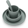Image de Set de table bébé silicone (4pcs) Ash Green