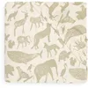 Image de Jollein Drap-housse en jersey - Pour lit d'enfant - Motif animaux - Vert olive - 60 x 120 cm - 100% coton - Impression animale, vert olive