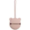 Image de Jollein Boîte à tétine en silicone pour les déplacements - Rose sauvage - Diamètre 7 cm - Rangement de tétine - Vieux rose