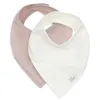 Image de Jollein Bavoir pour bébé - Bandana - Hydrophile - Rose sauvage/Oatmeal - Lot de 2-100% coton - Avec fermeture Velcro - Bavoir pour bébé