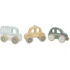 Image de Jollein Voitures en Bois - Lot de 3 Voitures de Jeu - on The Go - Jouet Bébé en Bois - Voiture, Taxi & Bus - Stimule l'imagination & la motricité - Jouet en Bois - Jaune/Vert/Menthe