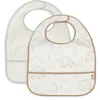 Image de Jollein Bavoirs Imperméables - Elephant Tales - Lot de 2 - Avec Fermeture Velcro - Bavoirs Bébé - Bavoirs Anti-Bave