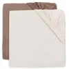 Image de Jollein Drap-Housse Jersey - pour Lit Enfant - Milky Coffee/Ivory - Lot de 2-60x120cm - Drap-Housse en Coton - Certifiée Oeko-TEX