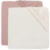 Image de Jollein Drap-Housse Jersey - pour Berceau - Wild Rose/Ivory - Lot de 2-40/50x80/90cm - Drap-Housse en Coton - Certifiée Oeko-TEX