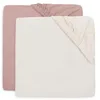 Image de Jollein Drap-Housse Jersey - pour Lit Junior - Wild Rose/Ivory - Lot de 2-70/75x140/150cm - Drap-Housse en Coton - Certifiée Oeko-TEX