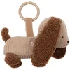 Image de Jollein Peluche à Suspendre - Diego Dog - Chien en Tissu Côtelé - Jouet Sensoriel pour les Sorties - Avec Anneau de Fixation - Jouet Bébé - Lavable à la Main