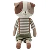 Image de Jollein Peluche Chien Mick - Tricotée - 30 cm - Peluche avec Salopette - Lavable à la Main - pour Bébé et Enfant - Cadeau de Naissance - Jouet pour Bébé