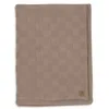 Image de Jollein Couverture Bébé - Box Knit - Milky Coffee/Velvet - 75x100 cm - 100% Coton - Pour Berceau Bébé - 1.5 TOG - Certifié GOTS