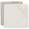 Image de Jollein Drap-Housse Jersey - pour Lit Enfant - Oatmeal/Sand - Lot de 2-60x120cm - Drap-Housse en Coton - Certifiée Oeko-TEX
