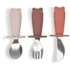 Image de Jollein Couvert Enfant - Silicone & Acier Inoxydable - Blush Shades