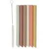 Image de Jollein Pailles en silicone - Mixed Shades - lot de 6 - pailles réutilisables en 100% silicone - avec brosse de nettoyage - souples, sûres et compatibles lave-vaisselle