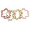 Image de Jollein Anneaux de jeu bébé - Flowers - silicone & nylon - sans BPA - anneau de dentition bébé - anneau à attraper & aide à la dentition - dès 3 mois - set de plusieurs anneaux