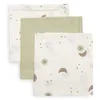 Image de Jollein Lot de 3 Serviettes en Mousseline pour bébé - 31 x 31 cm - 100% Coton - Gants de Toilette en Mousseline pour bébé - Over The Moon