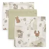 Image de Jollein Barn Buddies Lot de 3 Langes en Mousseline pour bébé - 31 x 31 cm - 100% Coton