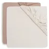 Image de Jollein Drap Housse 60x120 Lit Bebe - Lot de 2 - Light Terra/Oatmeal